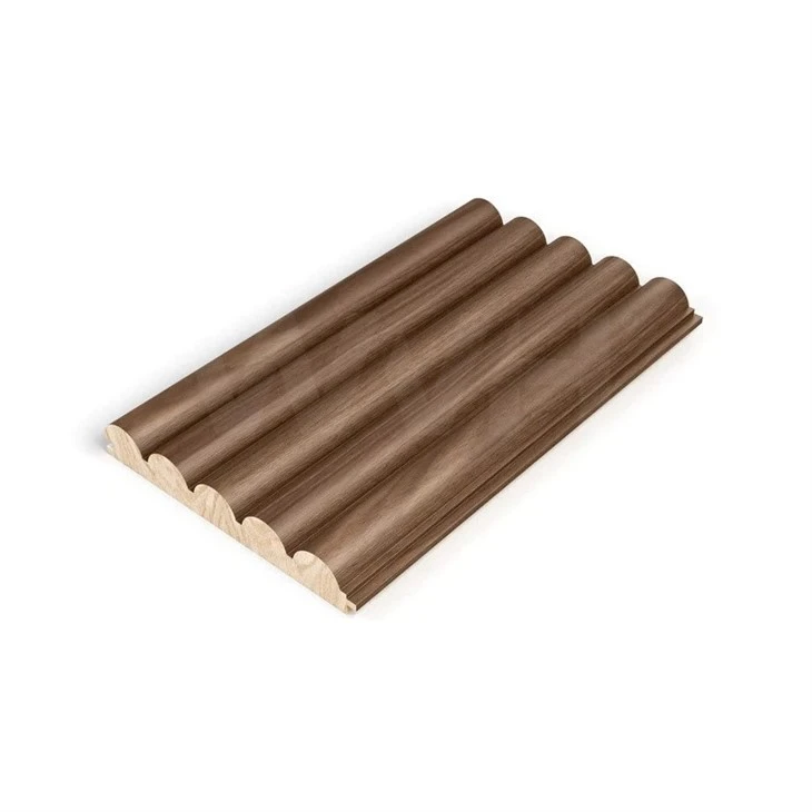 Solid Wooden Wall Panling Fluted PVC Film Back Ground Wall Cladding Slat